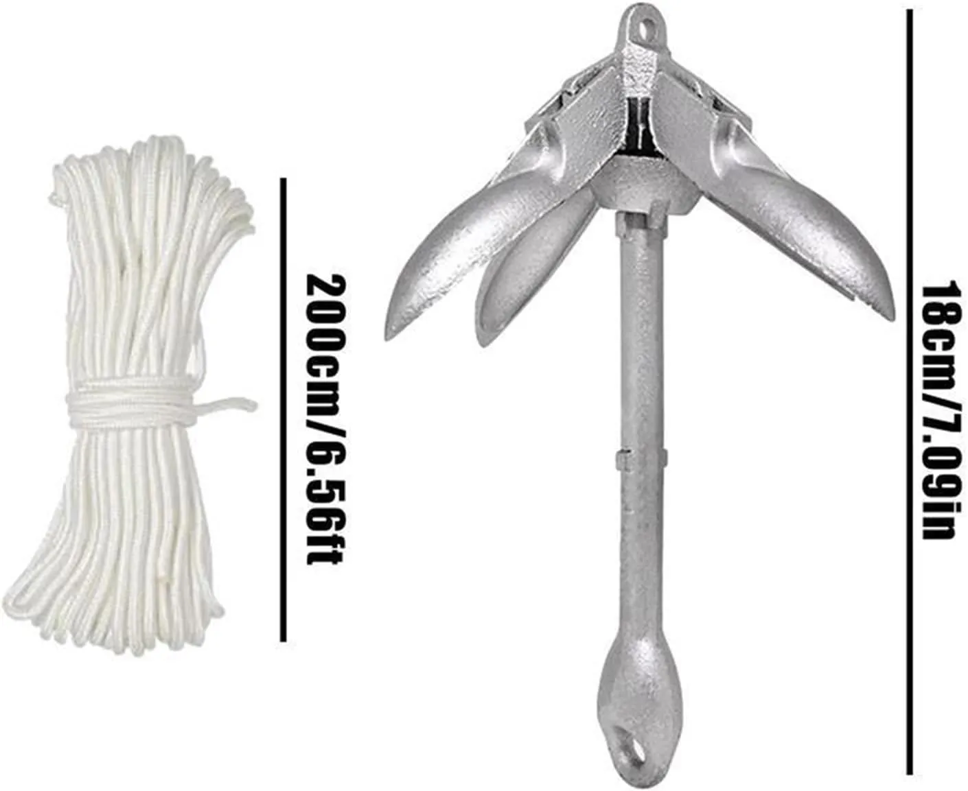 1 Set Anchoring Kit Fishing Kit Folding Retrievable Quick Release Boat Accessories for Lake Rafting