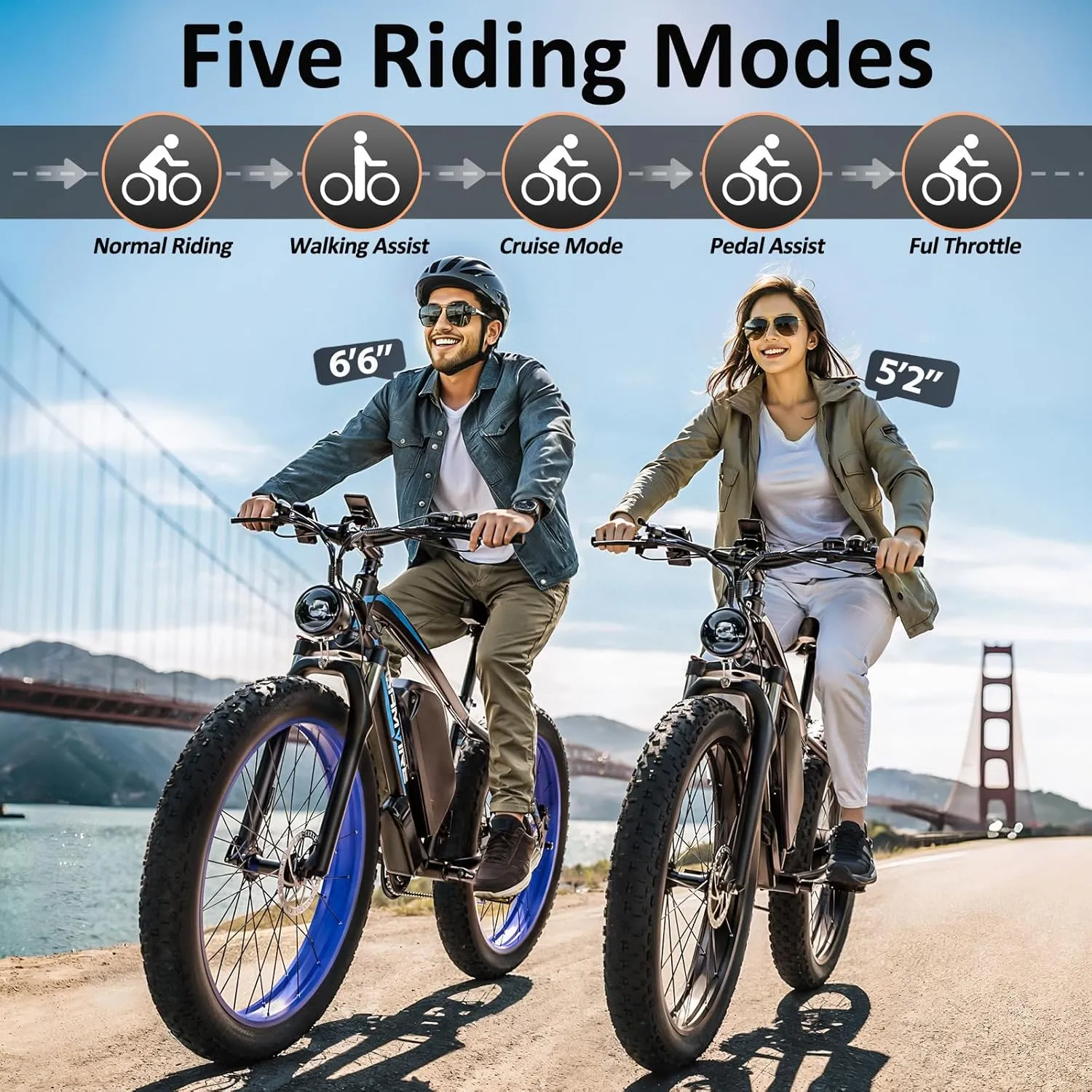 24"/26" Ebike for Adults Electric, Peak 2500W E-Bike, 52V 19.2Ah, Max 40MPH&70Miles, Hydraulic Disc Brake, Off Road Snow Mountain Pedal Assist E-Bikes, Fat Tire Fast E-Bicycle, UL Certified