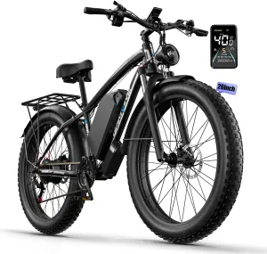 24"/26" Ebike for Adults Electric, Peak 2500W E-Bike, 52V 19.2Ah, Max 40MPH&70Miles, Hydraulic Disc Brake, Off Road Snow Mountain Pedal Assist E-Bikes, Fat Tire Fast E-Bicycle, UL Certified