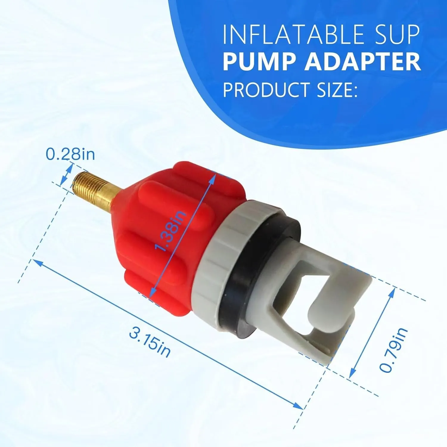 2x Inflatable Stand Up Paddleboard SUP Pump Adaptor -Universal Standard Schrader Air Valve Adapter Pumping Head Connector Converter for Inflating Boat, Surfboard, Orange