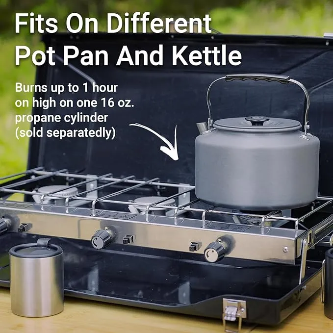 3-Burner Propane Camping Stove 19800 BTUs, Portable Camp Stove with 3 Adjustable Burners, Portable Camping Grill, Built-in Carrying Handle For for Car Camping BBQ Picnics Cooking