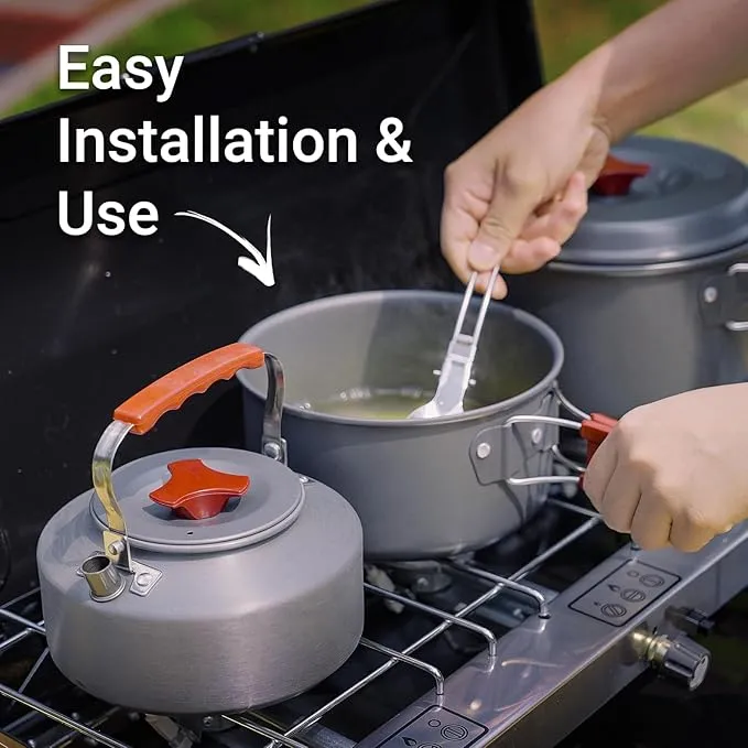 3-Burner Propane Camping Stove 19800 BTUs, Portable Camp Stove with 3 Adjustable Burners, Portable Camping Grill, Built-in Carrying Handle For for Car Camping BBQ Picnics Cooking