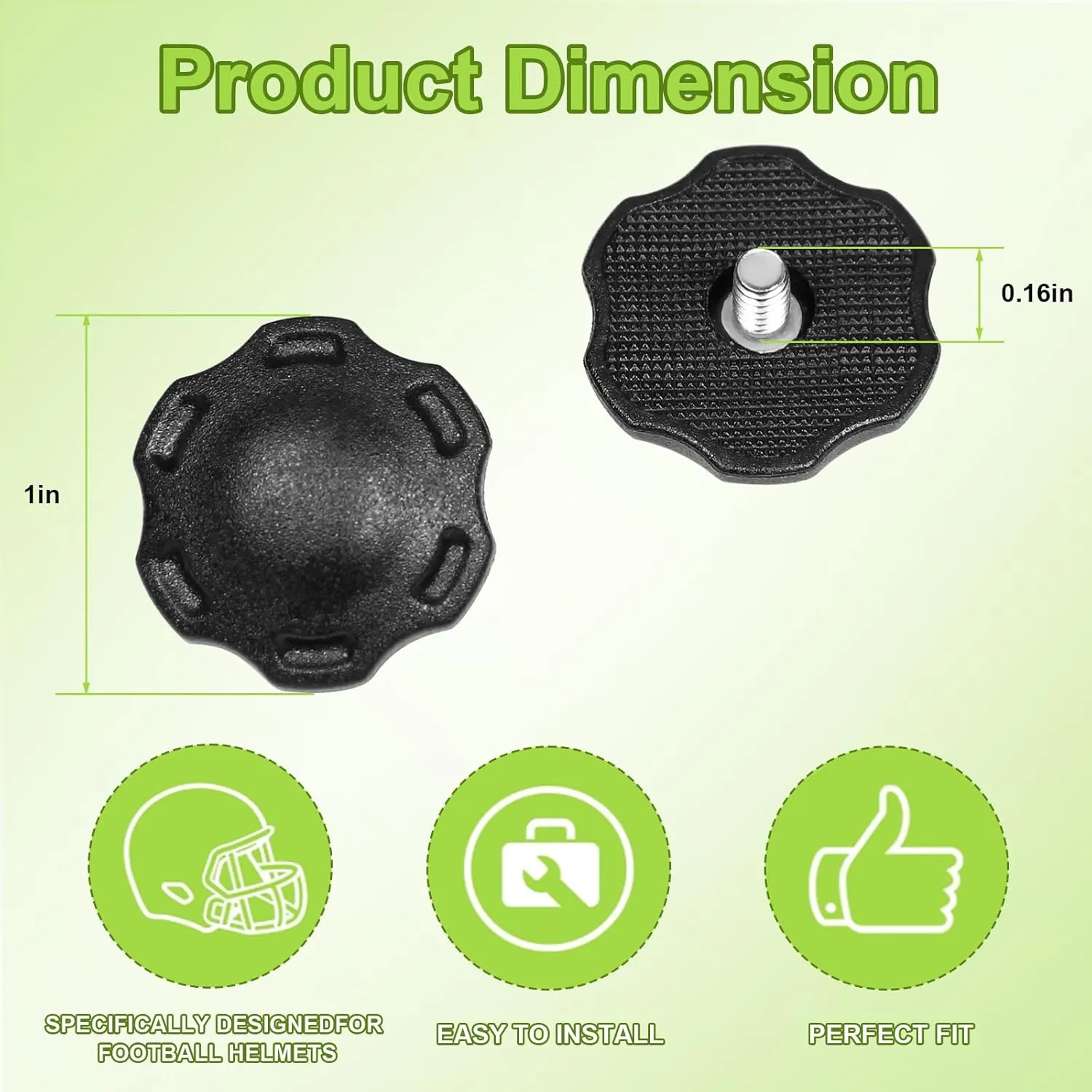 4 PCS Thumb Screws Compatible with Riddell SpeedFlex Football Helmet, Thumb Screws Used to Hold The Football Helmet Chinstrap Stabilization System, Suitable for Youth and Adult