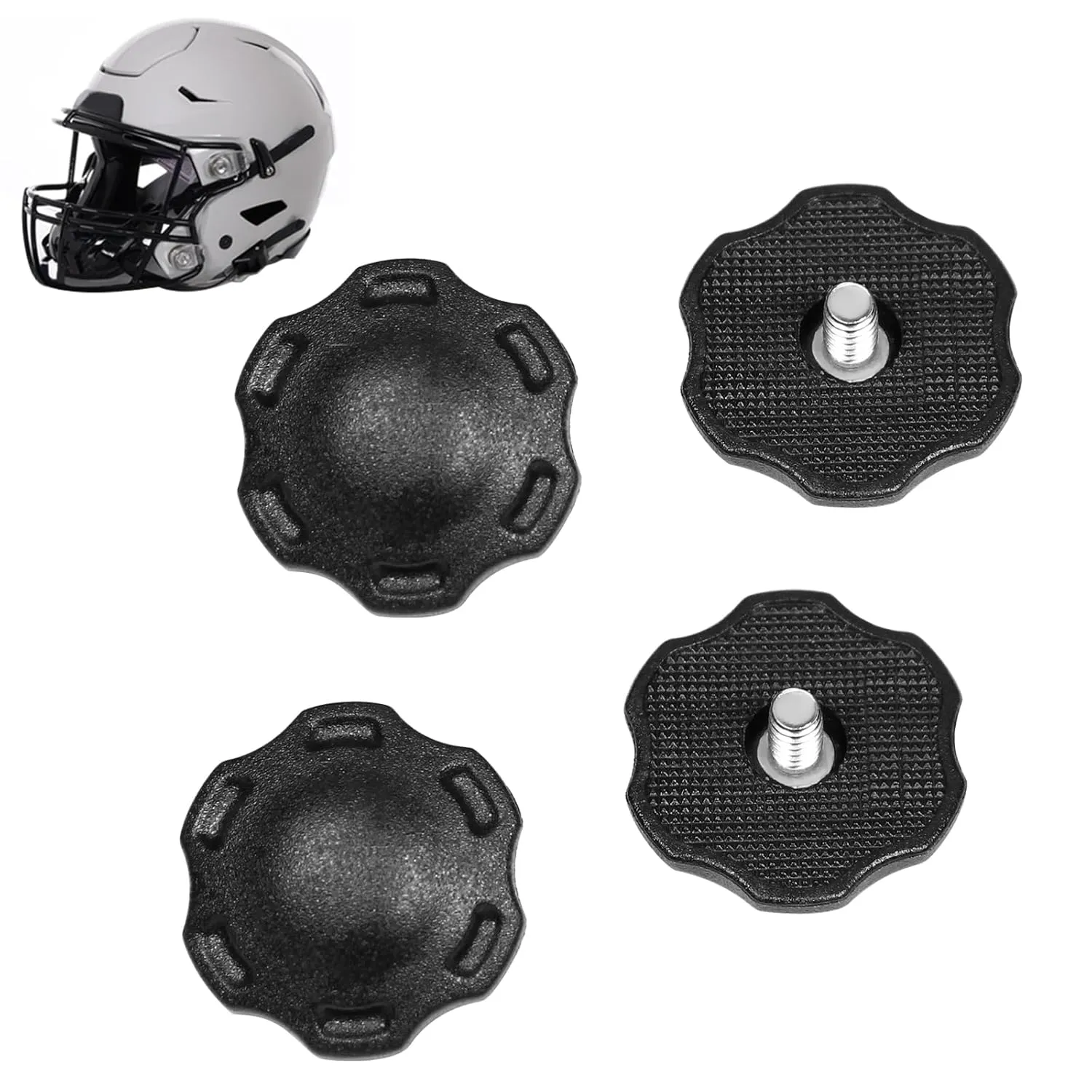 4 PCS Thumb Screws Compatible with Riddell SpeedFlex Football Helmet, Thumb Screws Used to Hold The Football Helmet Chinstrap Stabilization System, Suitable for Youth and Adult