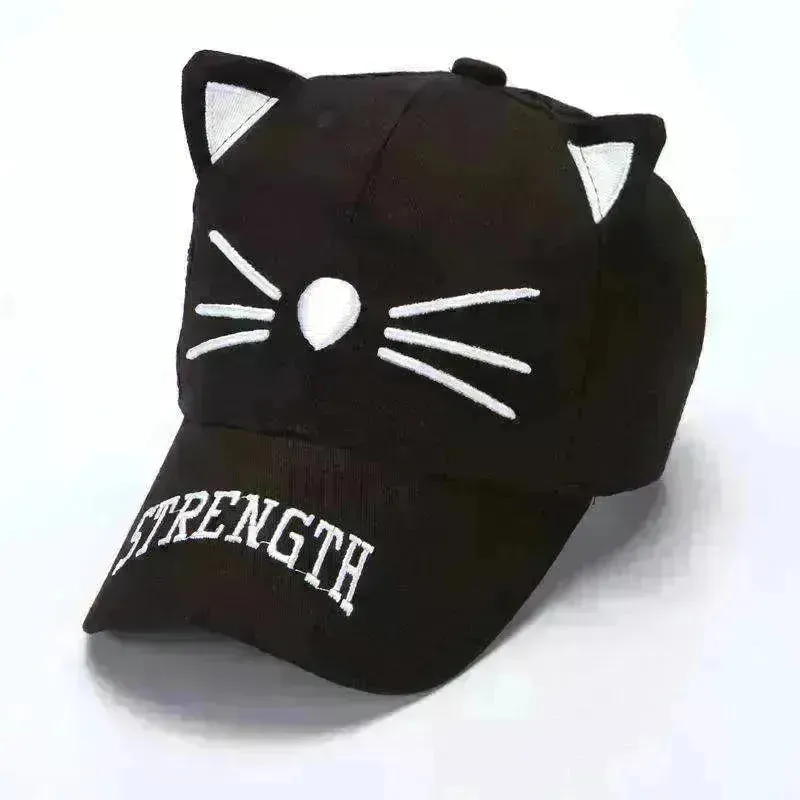 Baseball Korean Sunscreen Cute Kitten Cap