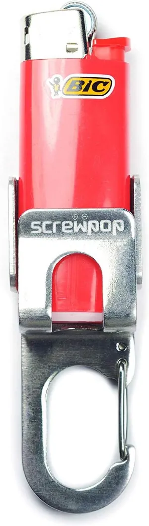 Bic MINI Lighter Holder Keychain Multi Tool with Carabiner Clip and Bottle Opener Stainless Steel Construction (Lighter Not Included)