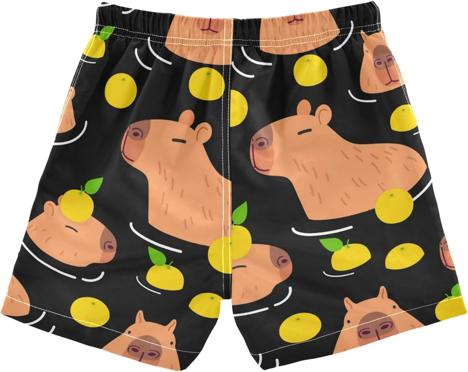 Boys Swim Trunks Capybara Surfing Swimwear Quick Dry Bathing Suit Colorful Beach Board Shorts