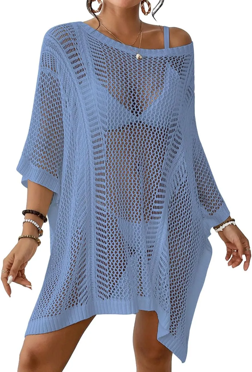 Bsubseach Women's Swimwear Cover Ups for Bathing Suit Crochet Swimsuit Coverup Knit Beach Dresses Vacation Outfits
