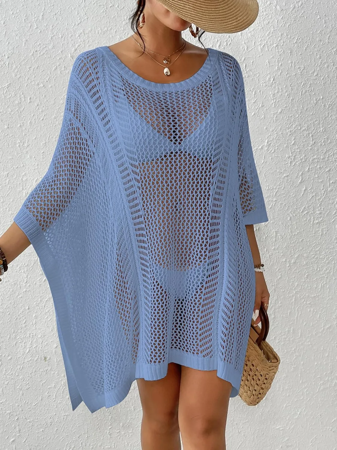 Bsubseach Women's Swimwear Cover Ups for Bathing Suit Crochet Swimsuit Coverup Knit Beach Dresses Vacation Outfits