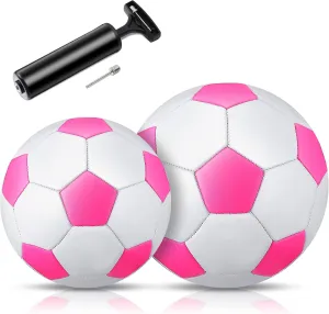 Deekin 2 Pcs Soccer Ball with Pump Soccer Ball Toy Official Size 2 Size 3 Indoor Outdoor Sports Gift for Child Practice Training Game Back to School