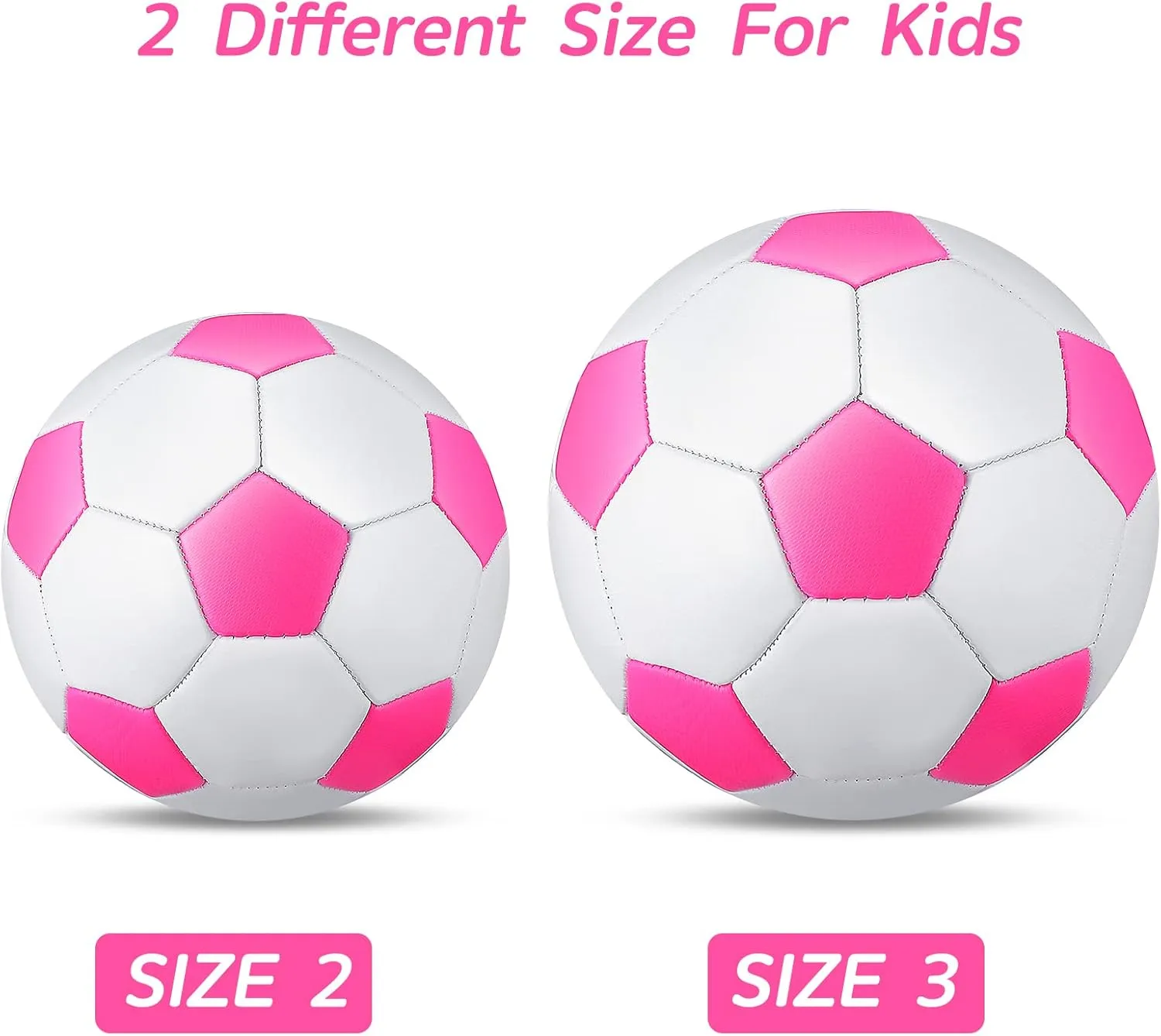 Deekin 2 Pcs Soccer Ball with Pump Soccer Ball Toy Official Size 2 Size 3 Indoor Outdoor Sports Gift for Child Practice Training Game Back to School
