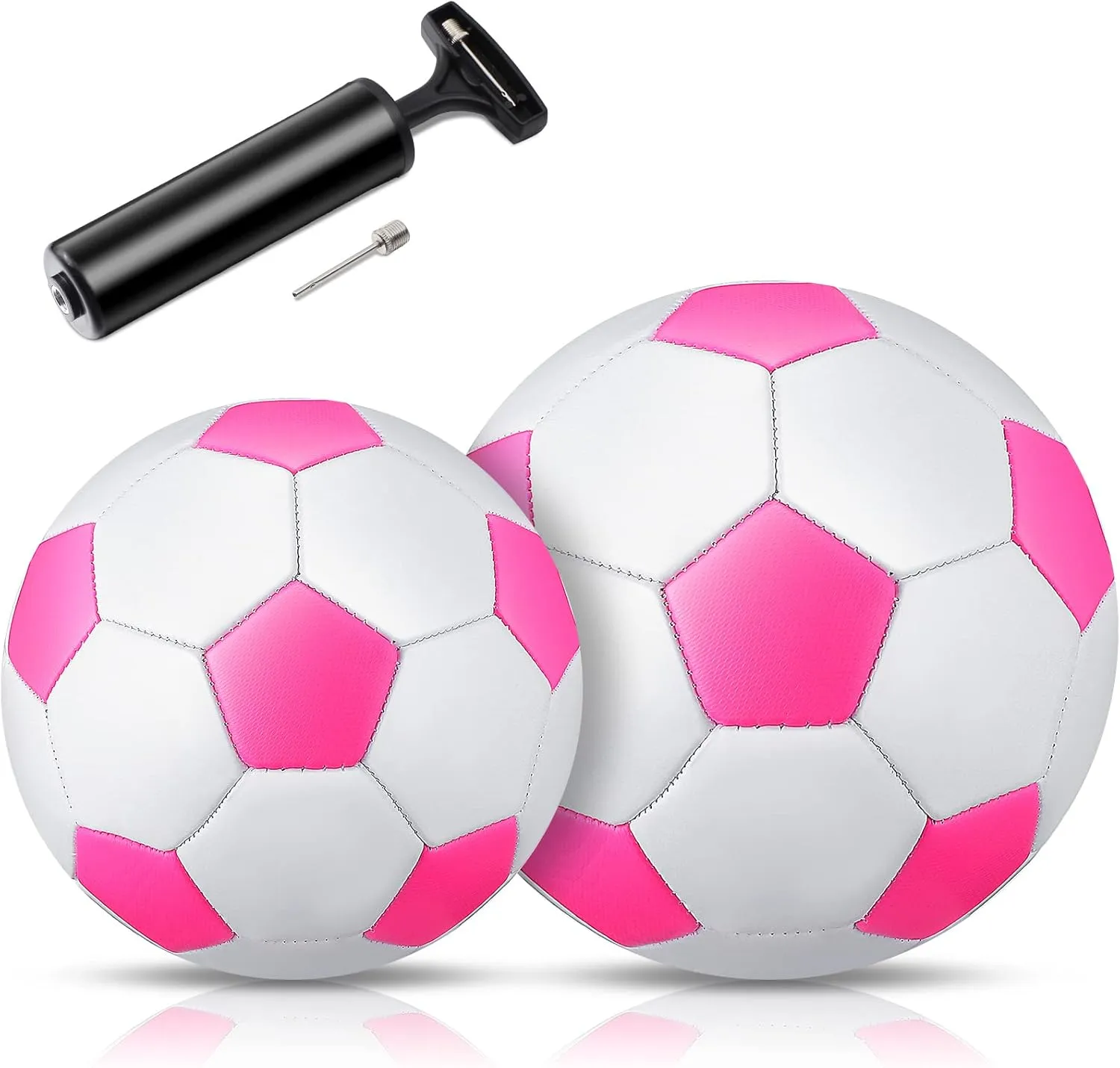 Deekin 2 Pcs Soccer Ball with Pump Soccer Ball Toy Official Size 2 Size 3 Indoor Outdoor Sports Gift for Child Practice Training Game Back to School
