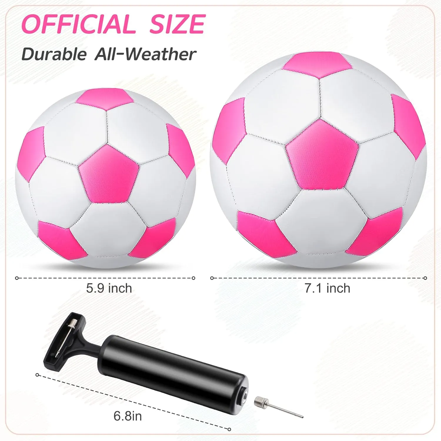 Deekin 2 Pcs Soccer Ball with Pump Soccer Ball Toy Official Size 2 Size 3 Indoor Outdoor Sports Gift for Child Practice Training Game Back to School