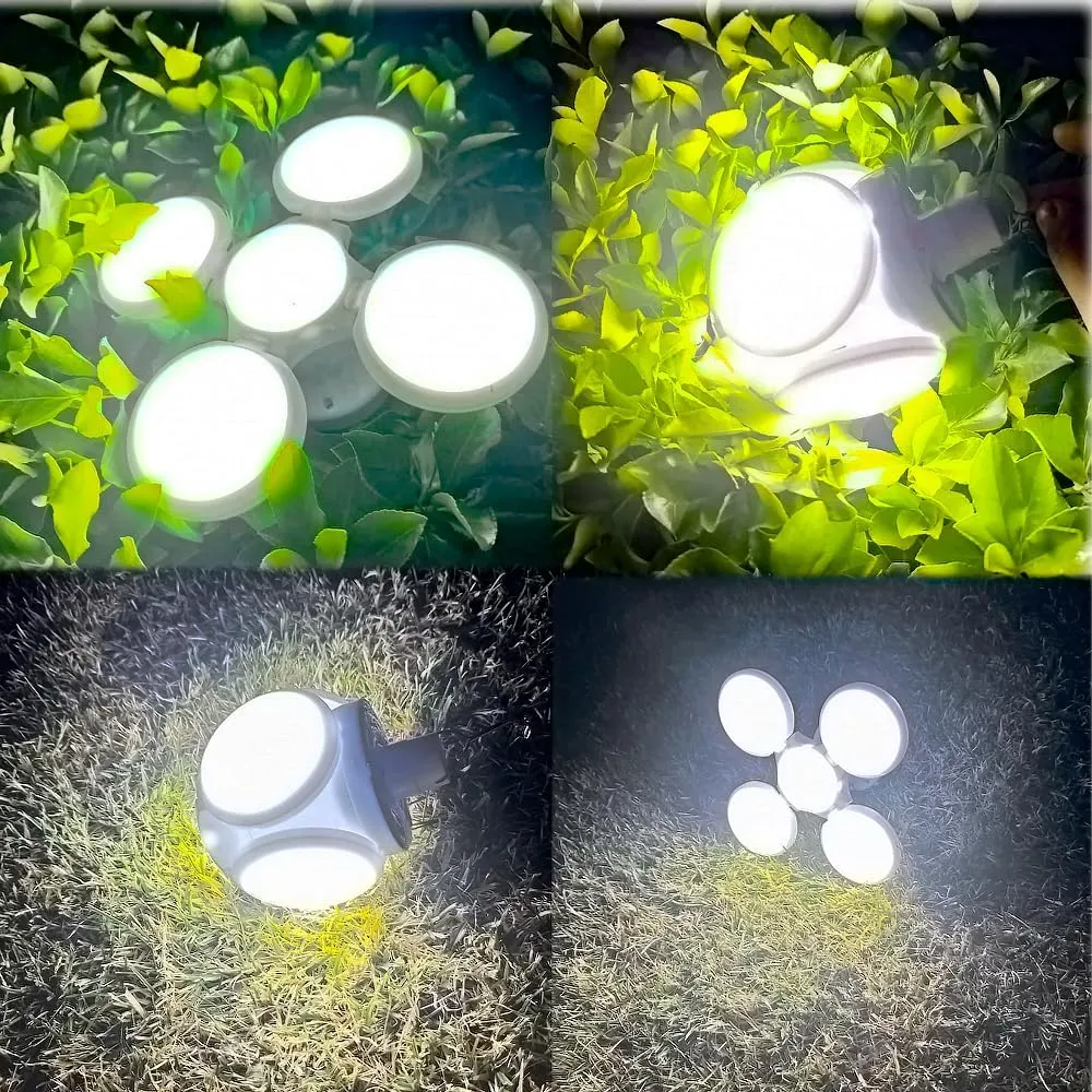 Foldable Solar Tent Camping Lamp Battery Rechargeable Lantern Hanging Remote Control Portable Collapsible 45 LED Light 5 Mode USB Power Outage Outdoor Waterproof Fishing Emergency 3 Pack