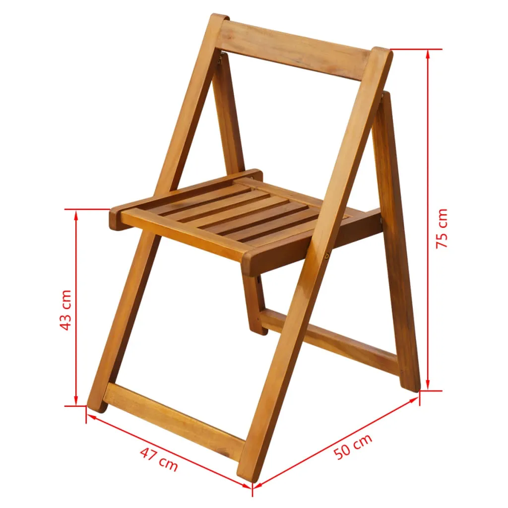 Folding Chair Patio Furniture Wooden Dining Chair Solid Wood Acacia