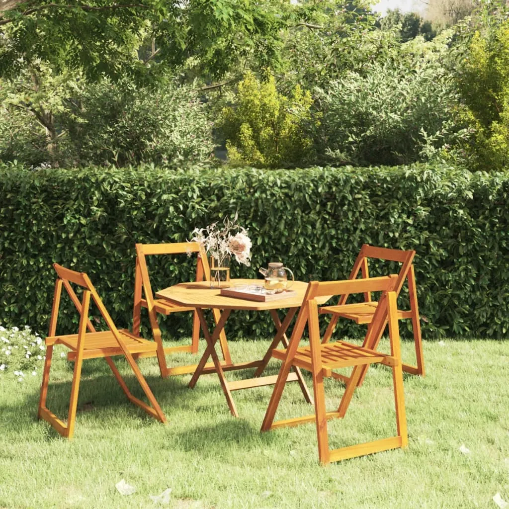 Folding Chair Patio Furniture Wooden Dining Chair Solid Wood Acacia