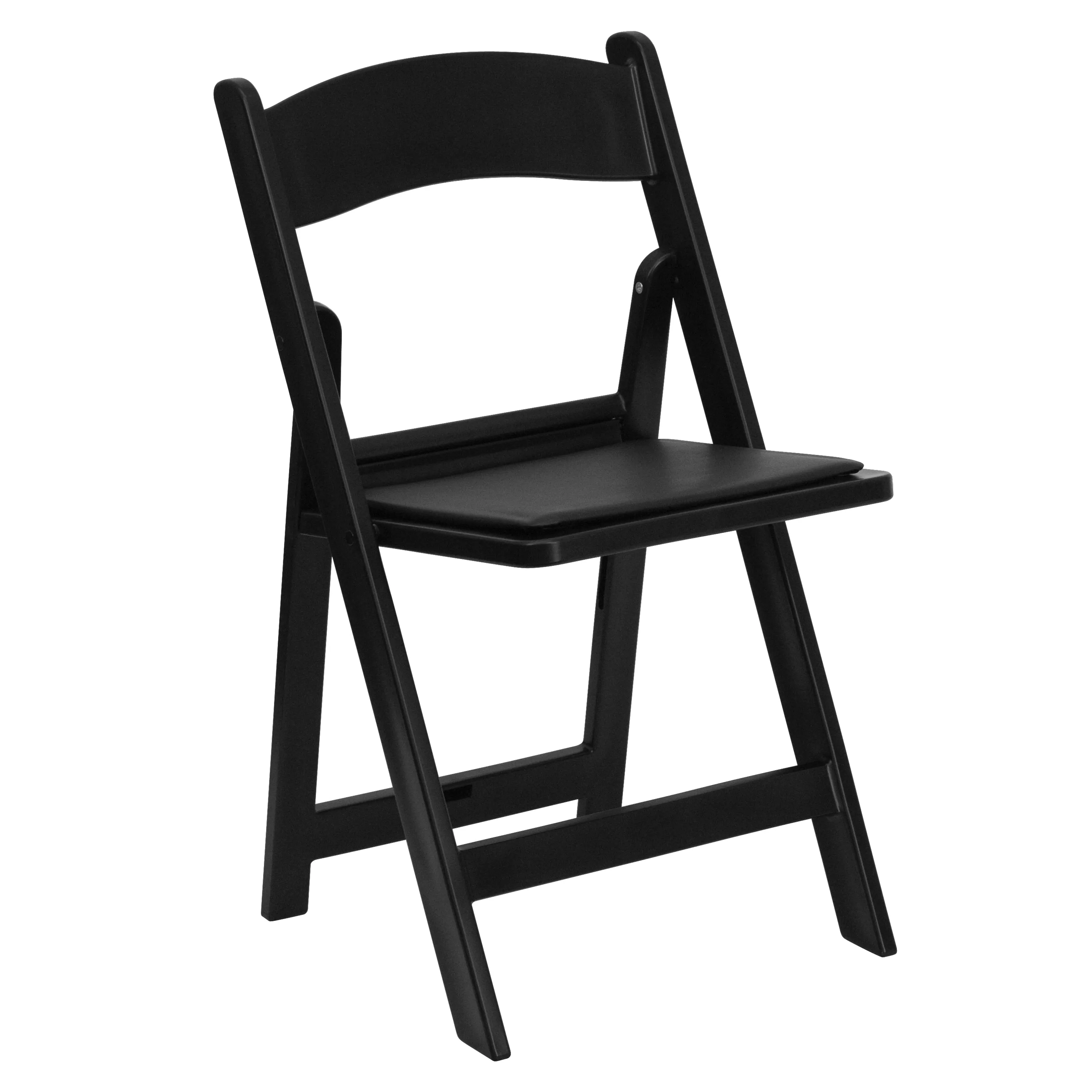 Hercules Folding Chair - Black Resin - 2 Pack 800LB Weight Capacity Comfortable Event Chair - Light Weight Folding Chair