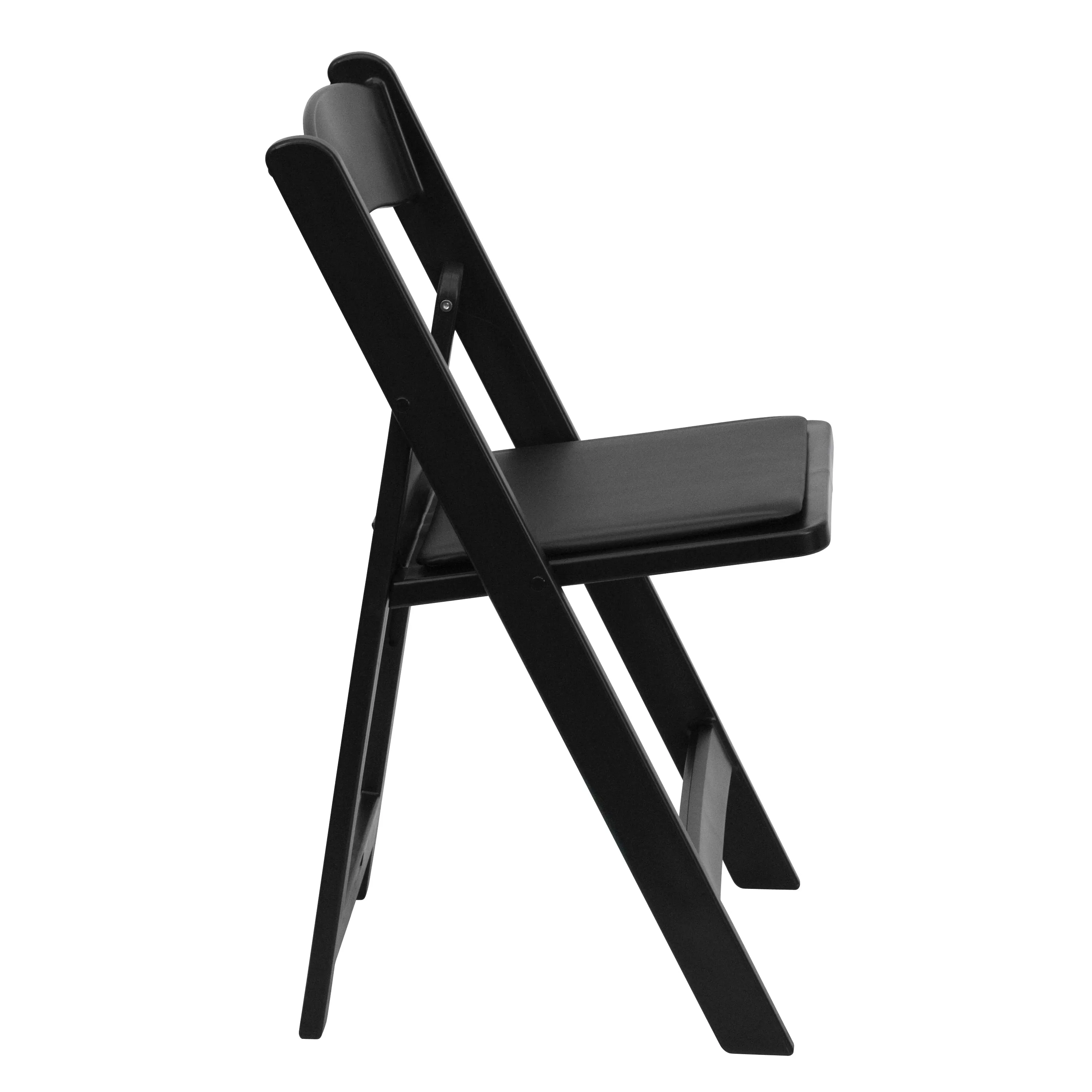 Hercules Folding Chair - Black Resin - 2 Pack 800LB Weight Capacity Comfortable Event Chair - Light Weight Folding Chair