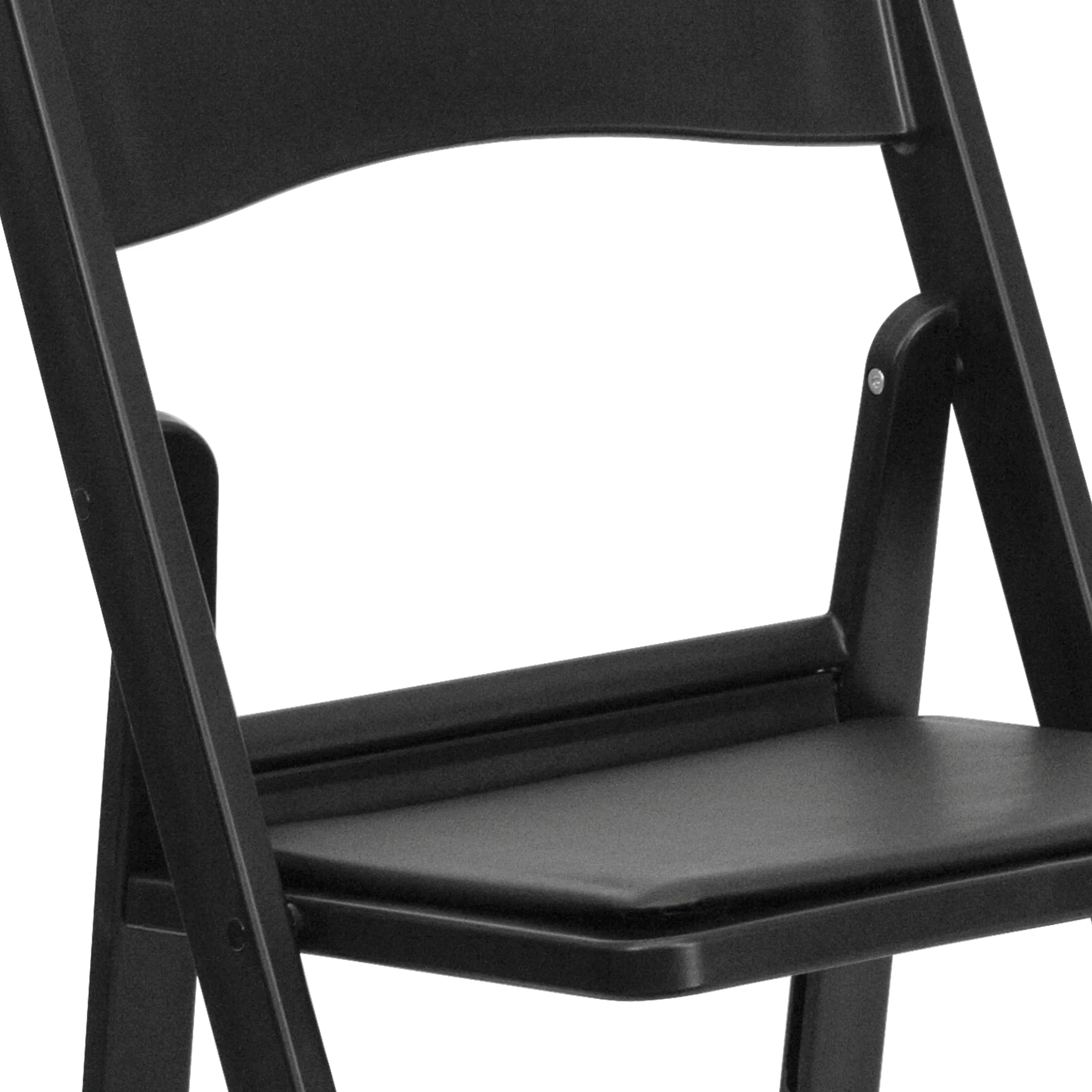 Hercules Folding Chair - Black Resin - 2 Pack 800LB Weight Capacity Comfortable Event Chair - Light Weight Folding Chair