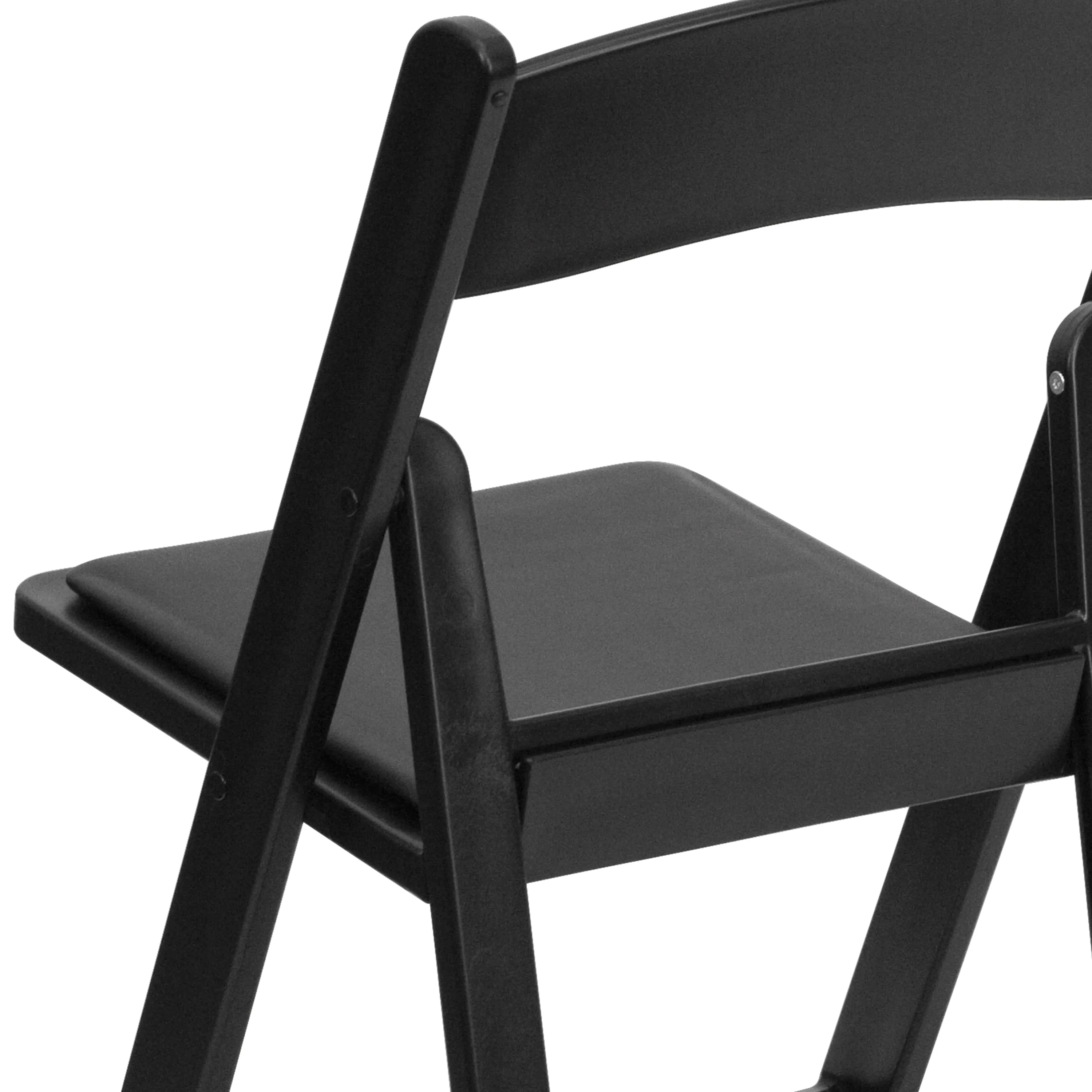 Hercules Folding Chair - Black Resin - 2 Pack 800LB Weight Capacity Comfortable Event Chair - Light Weight Folding Chair