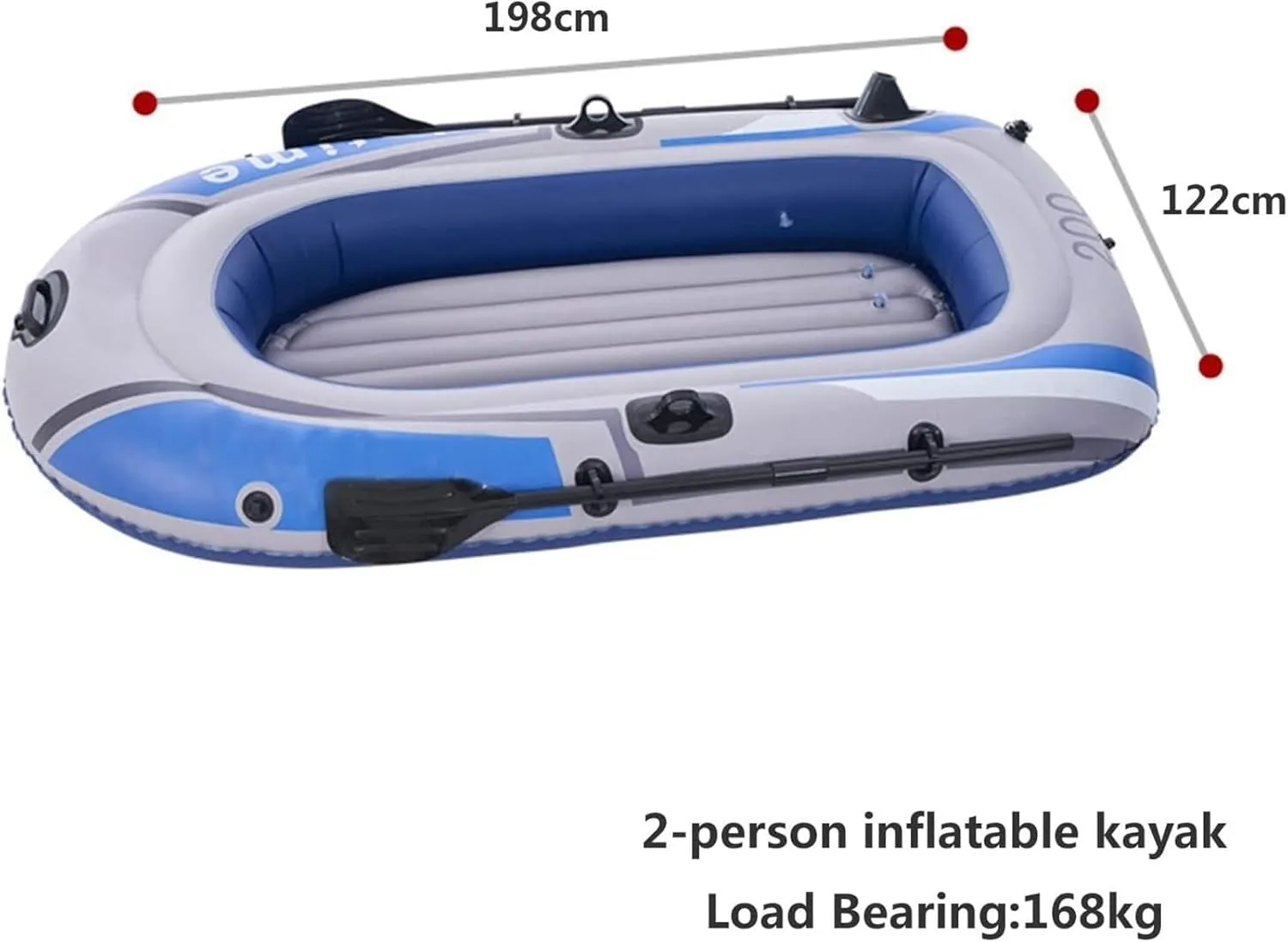 Inflatable Boat, Thickened PVC Portable Inflatable Boat, Inflatable Travel 2 Person Inflatable Boat