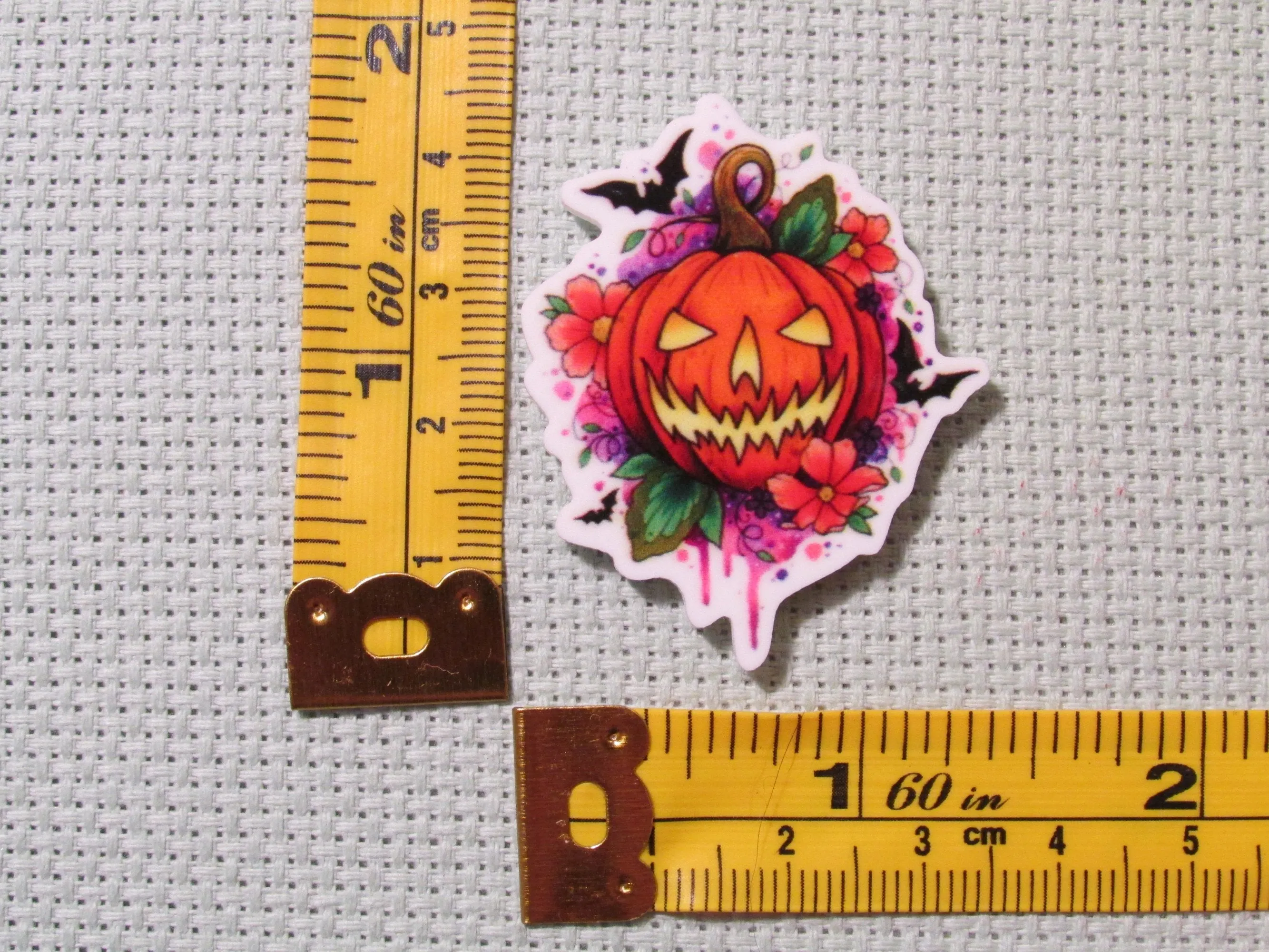 Jack O Lantern, Bats and Flowers Needle Minder, Cover Minder, Magnet