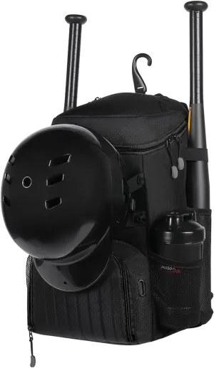 Lightweight Baseball Bat Backpack with Shoe Compartment, Softball Gift for Women with Fence Hook & Batting Glove, Helmet | Multiple Colors