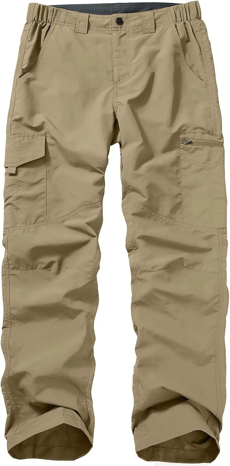 Mens Hiking Pants Quick Dry UPF 50 Travel Fishing Safari Cargo Pants Boy Scout Pants