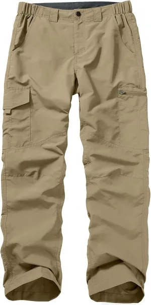 Mens Hiking Pants Quick Dry UPF 50 Travel Fishing Safari Cargo Pants Boy Scout Pants