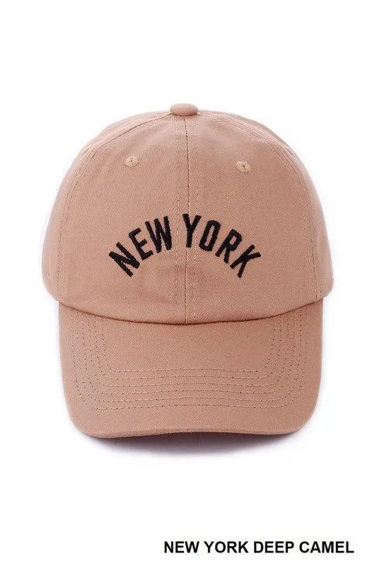 New York Embroidered Cotton Baseball Cap