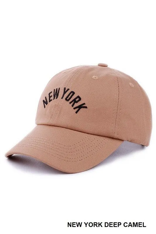 New York Embroidered Cotton Baseball Cap