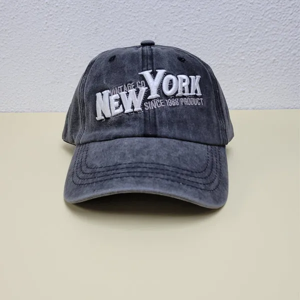 New York Embroidery Black Adjustable Baseball Cap 紐約刺繡黑色可調節棒球帽 KCHT2386