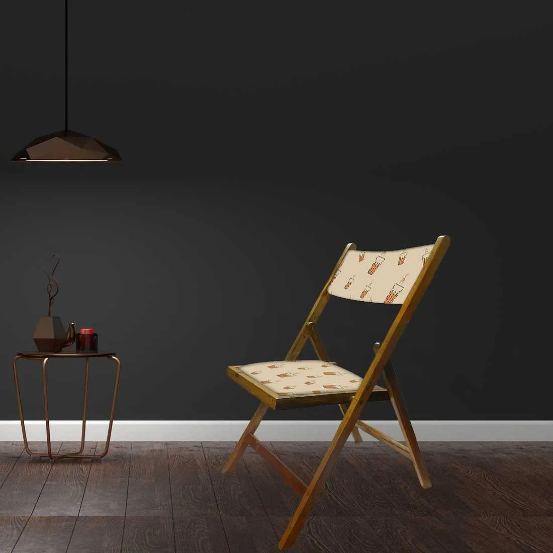 Nutcase Wooden Chair with Cushion For Living Room - Hot Tea