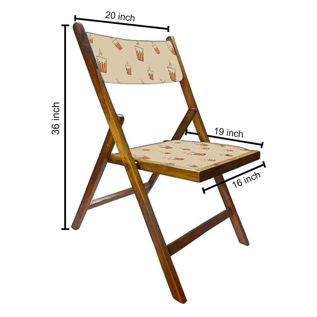Nutcase Wooden Chair with Cushion For Living Room - Hot Tea