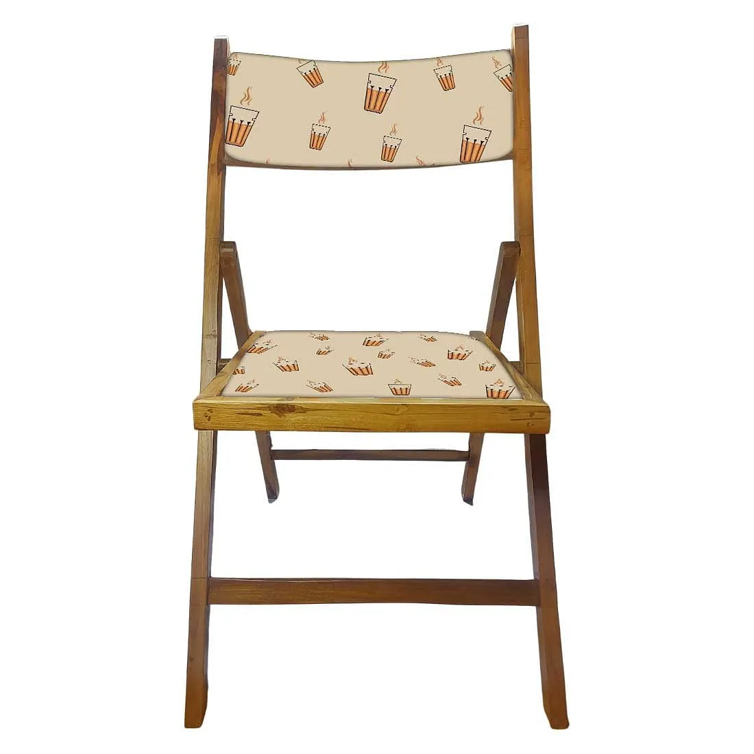 Nutcase Wooden Chair with Cushion For Living Room - Hot Tea