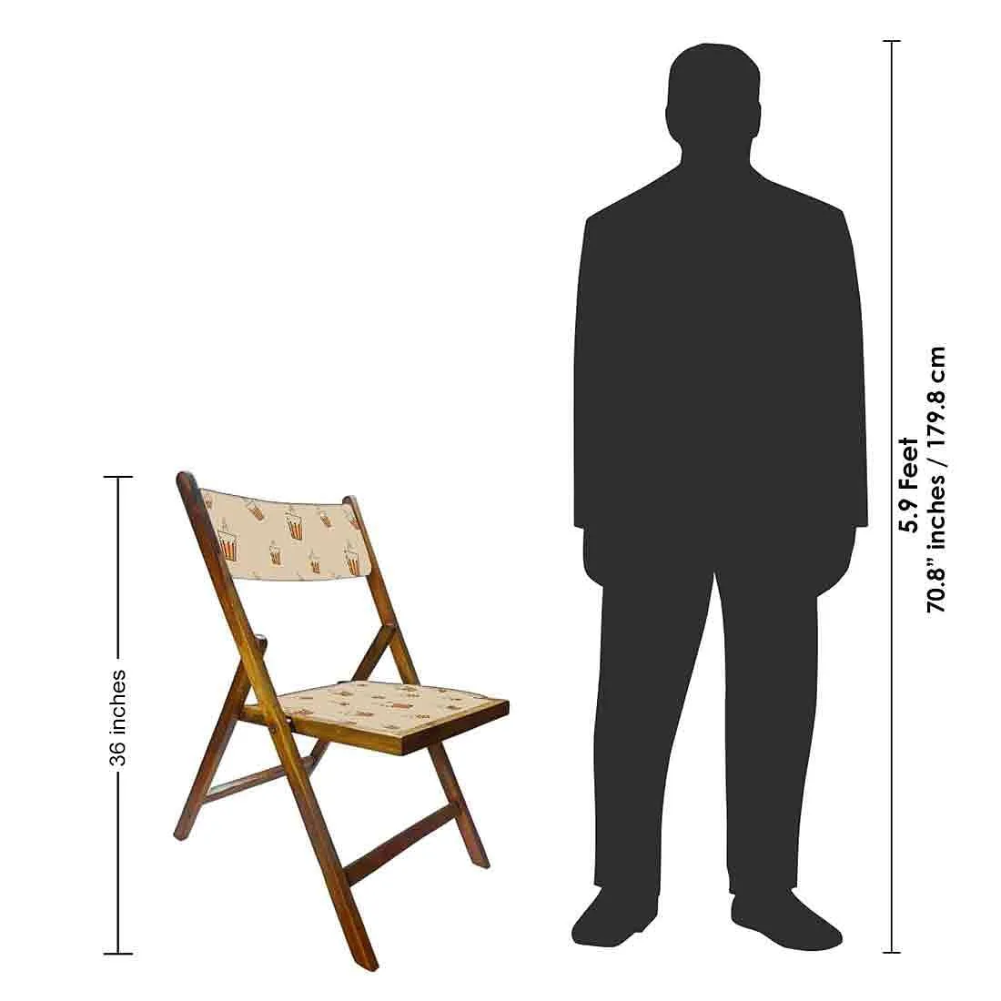 Nutcase Wooden Chair with Cushion For Living Room - Hot Tea