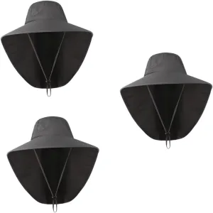 Outdoor UV Protection Hat with Neck Cover and Earflaps Wide Brim Bucket Cap for Fishing and Climbing