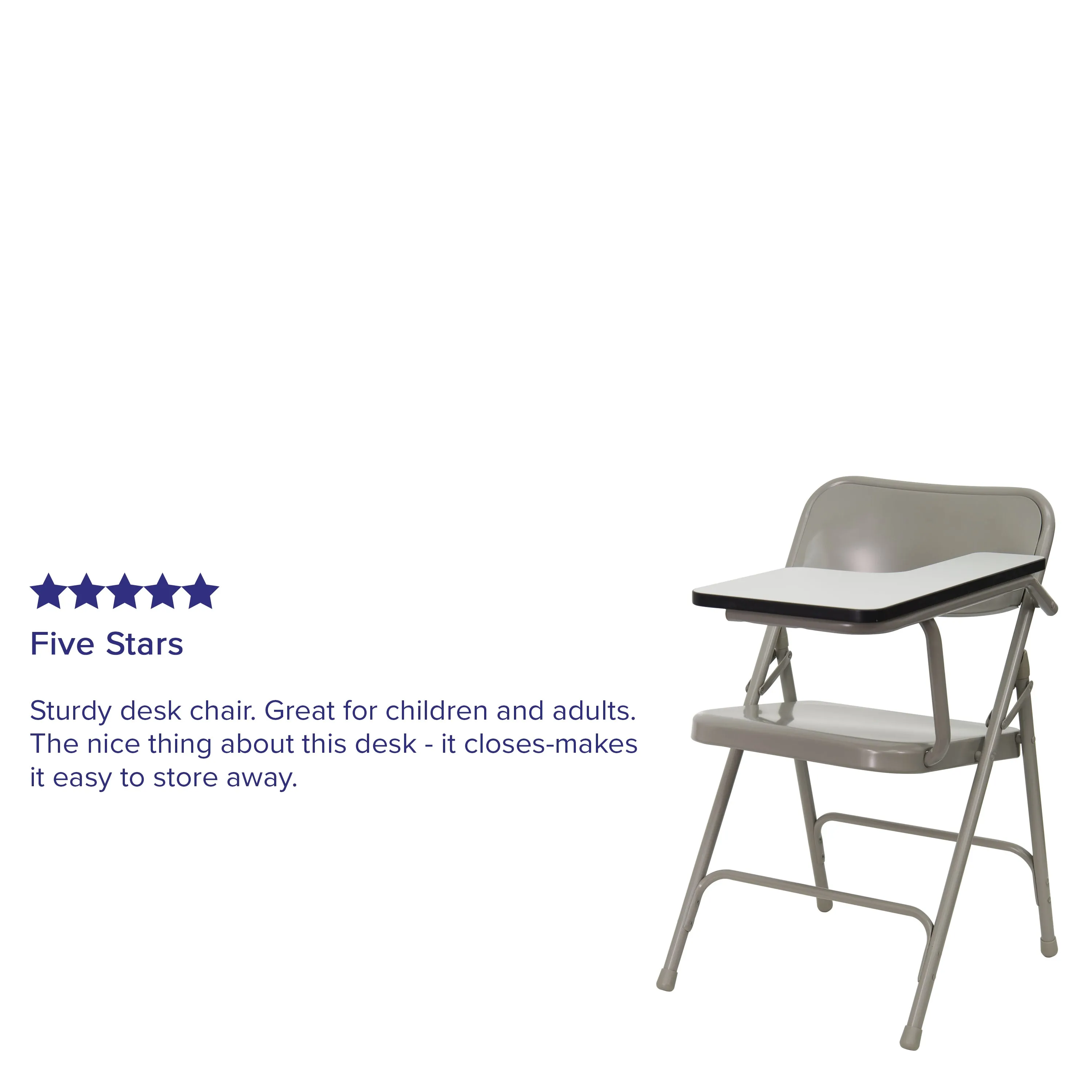 Ralph Premium Steel Folding Chair with Left Handed Tablet Arm