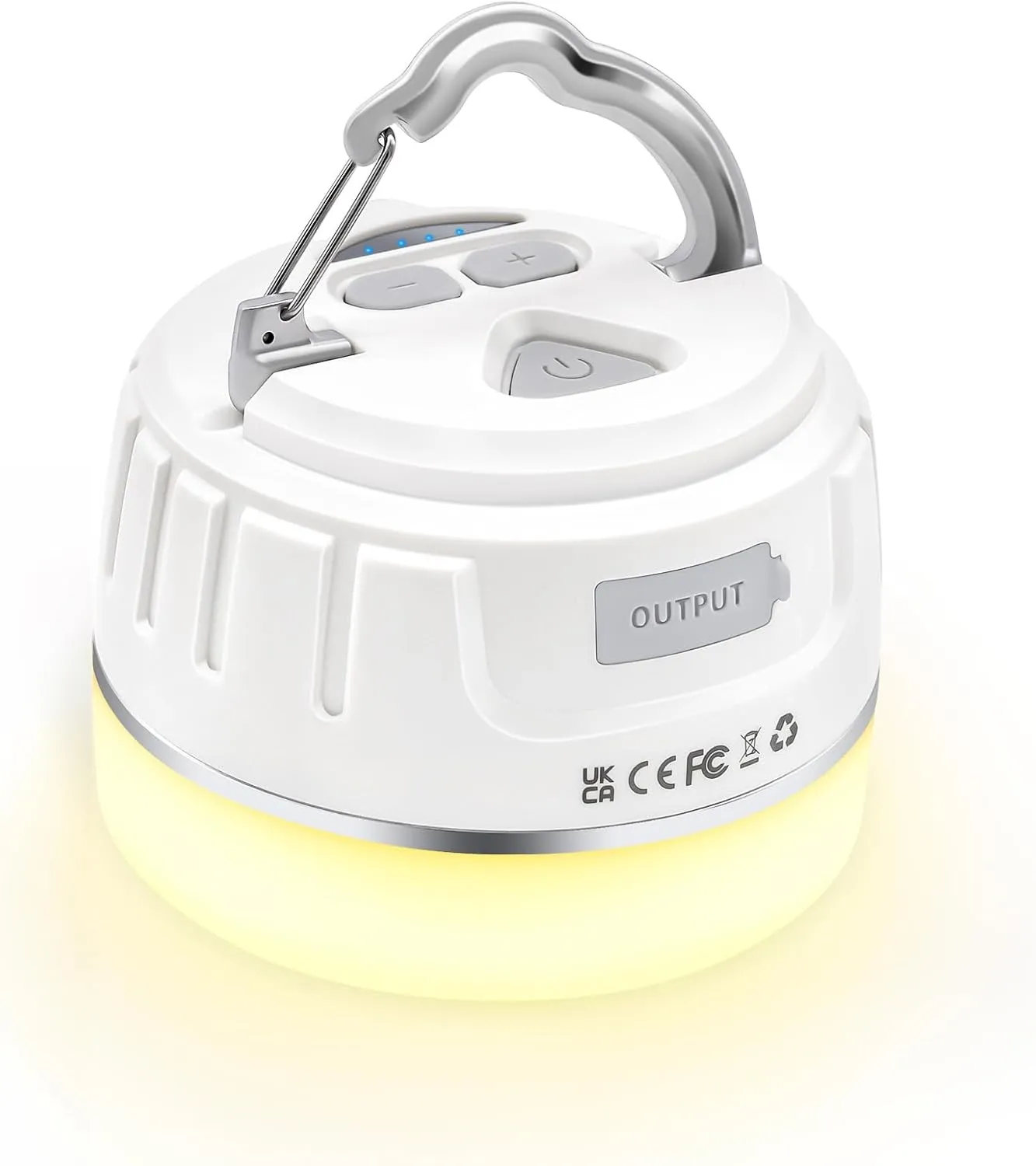 Rechargeable LED Camping Lantern 1000LM, 300H Runtime, 6400mAh, IPX5 Waterproof Tent Light for Camping, Hiking, Power Outages, Home, Emergency Use - Standard Edition,White