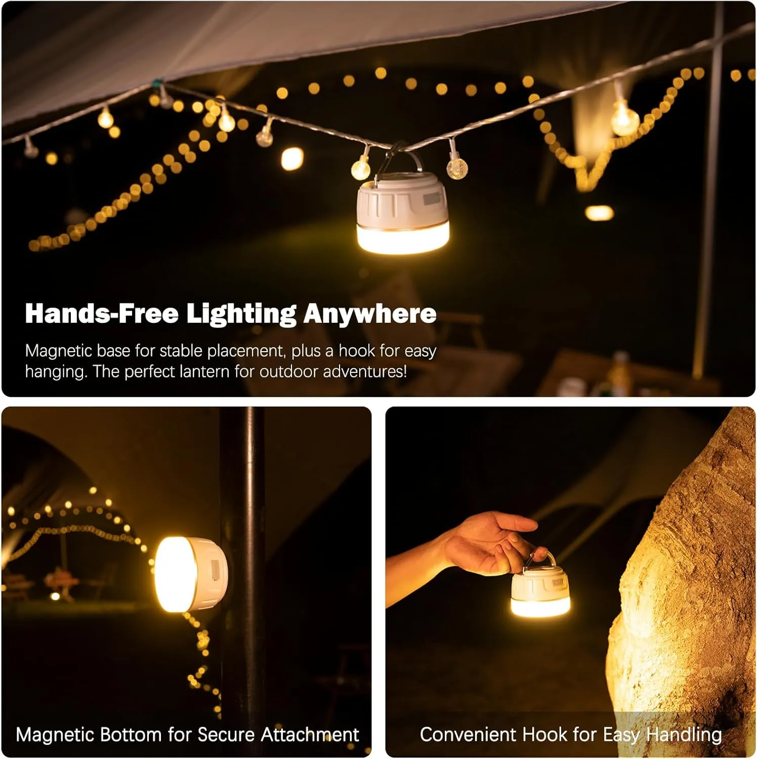 Rechargeable LED Camping Lantern 1000LM, 300H Runtime, 6400mAh, IPX5 Waterproof Tent Light for Camping, Hiking, Power Outages, Home, Emergency Use - Wireless Remote Edition,Orange