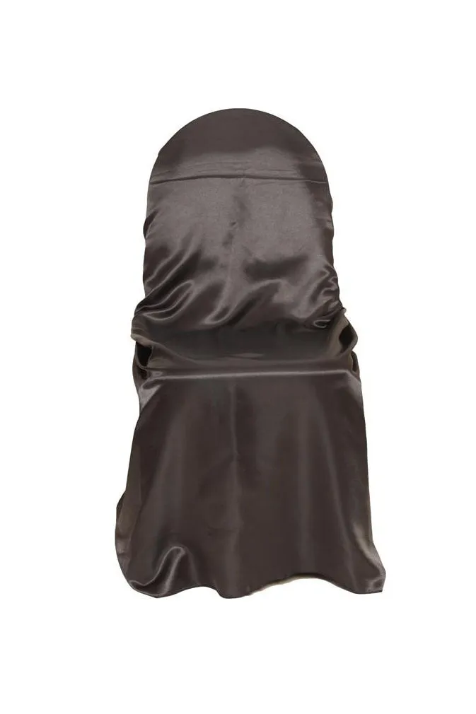 Satin Self-Tie Universal Chair Cover Black