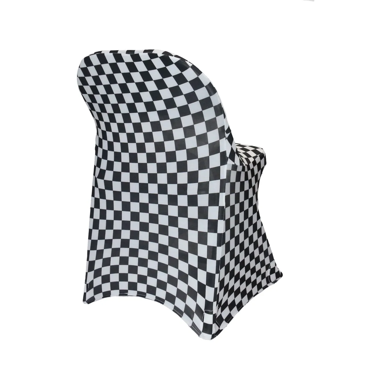 Stretch Spandex Folding Chair Covers Black and White Checkered
