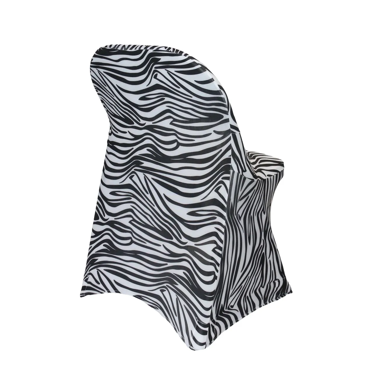 Stretch Spandex Folding Chair Covers Black and White Zebra