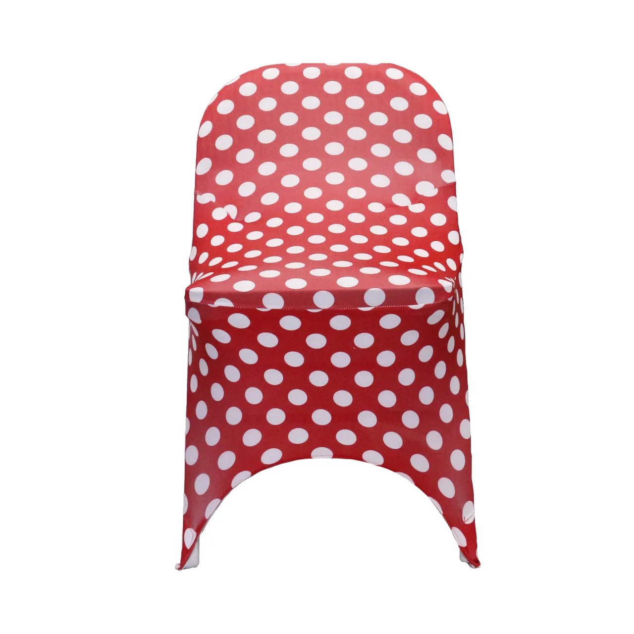 Stretch Spandex Folding Chair Covers Red and White Polka Dot