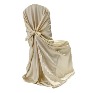 Universal Satin Self Tie Chair Cover - Champagne