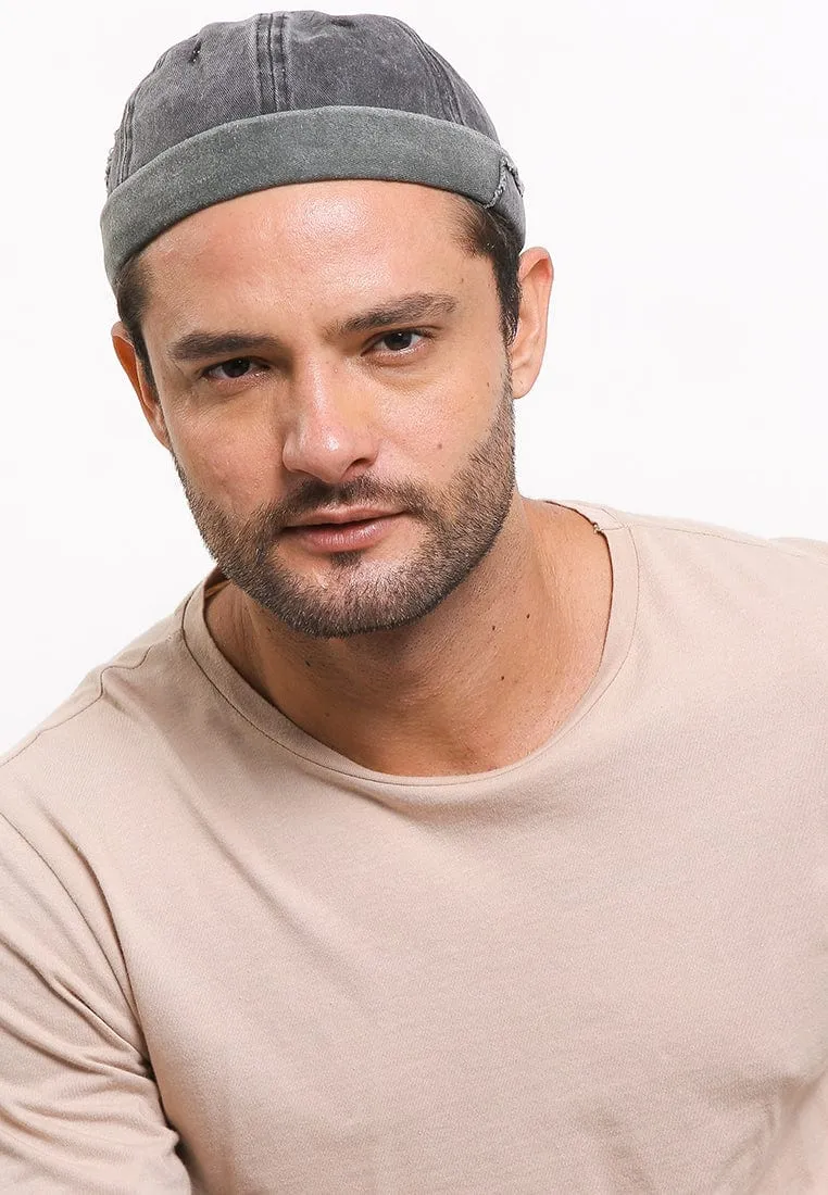 Vintage Brimless Baseball Cap - Black