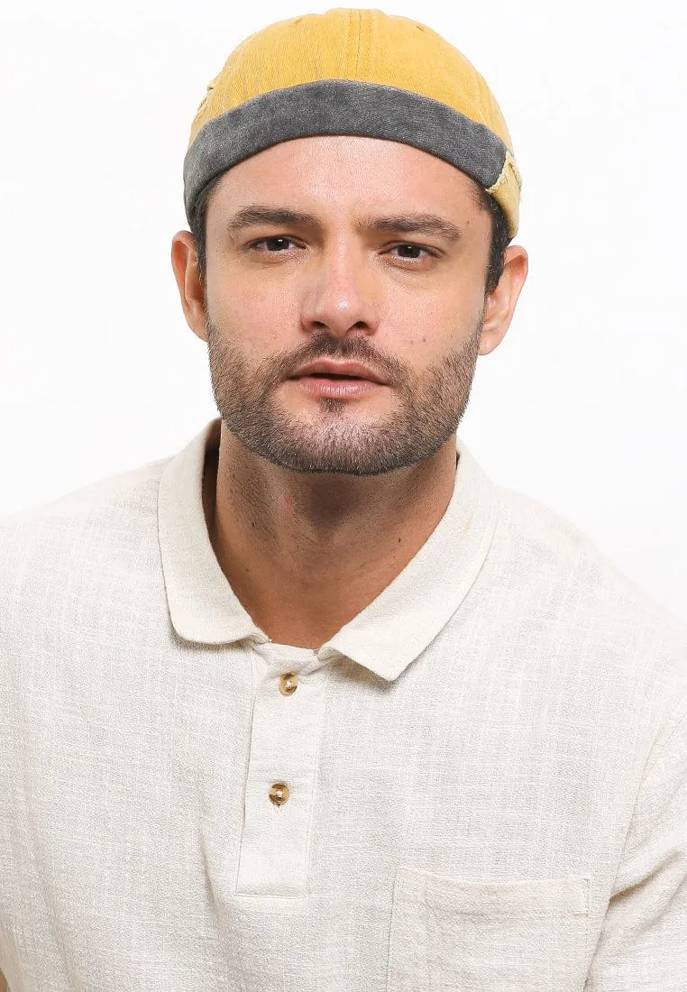 Vintage Brimless Baseball Cap - Yellow