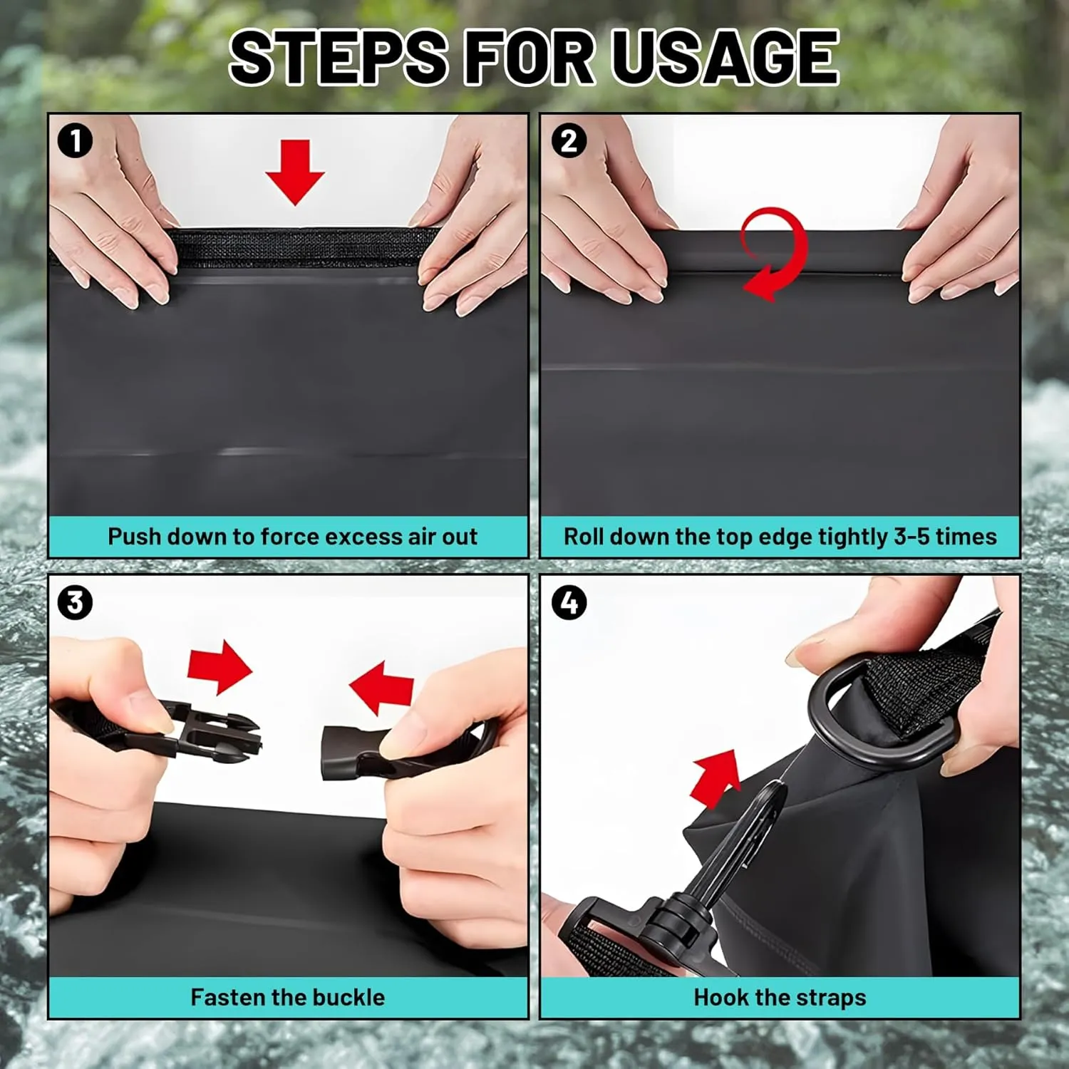 Waterproof Dry Bag,Roll Top Cow Print Black and White Waterproof Backpack 5L/10L/20L Floating and Lightweight Bags for Kayaking, Boating, Fishing, Swimming and Camping with Waterproof Phone Case