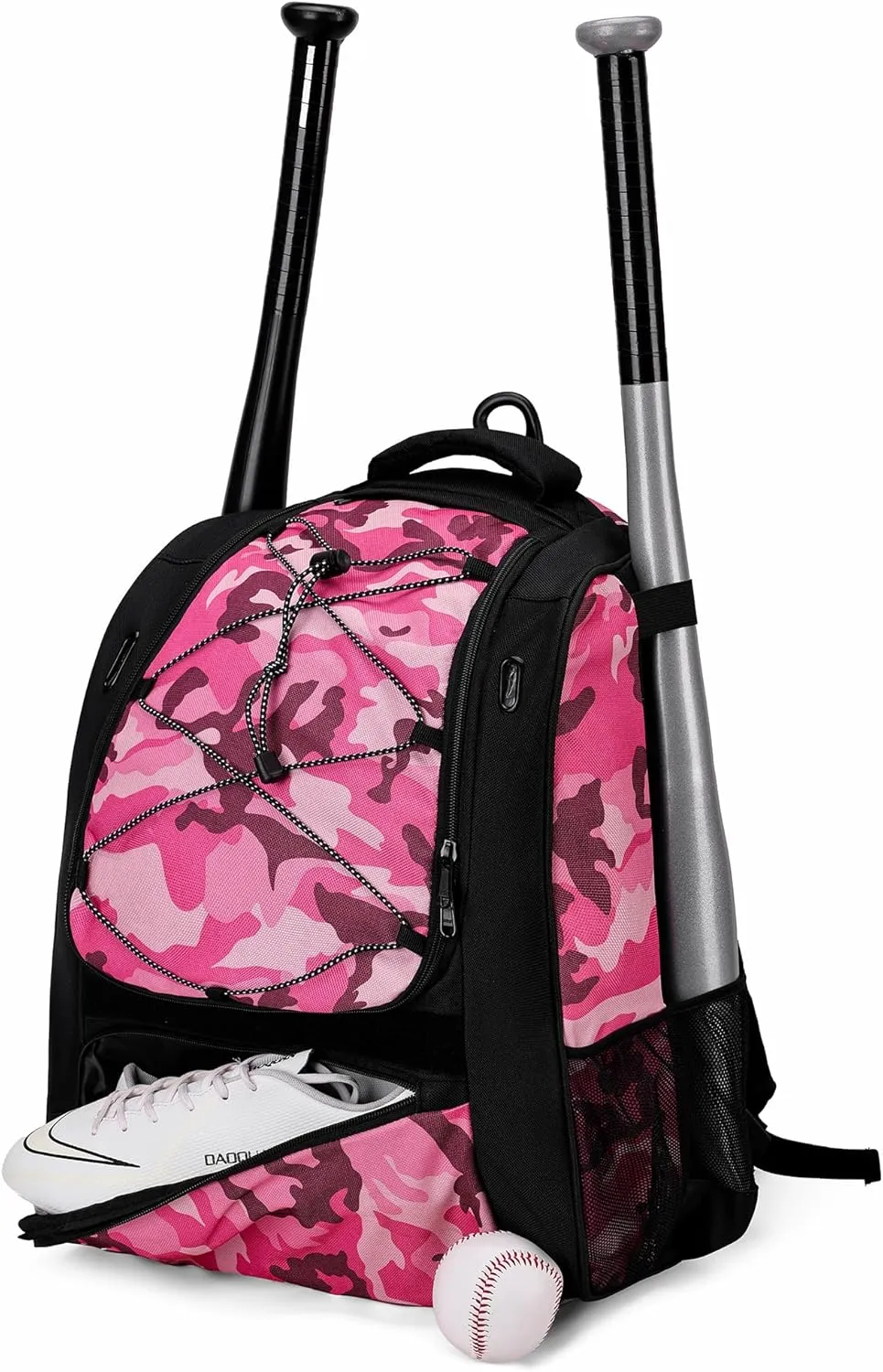 Youth Baseball Bag-Baseball Backpack for T-Ball&Softball Equipment with Fence Hook,Bat&Glove Holder,Large Main Compartment for Helmet,Accessories,Shoes Compartment
